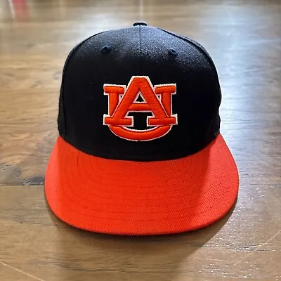 Vintage Auburn Hat Mens Cap Blue New Era 7 1/4 Fitted Wool Embroidered Baseball • $24.99