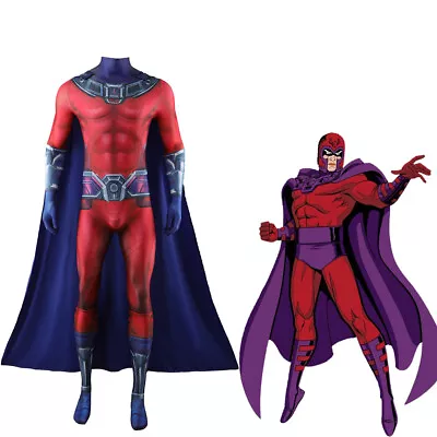 X-Men '97 Magneto Jumpsuit Erik Bodysuit Cosplay Costume Adult Kids Halloween • $26.99