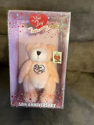 I Love Lucy 50th Anniversary Bear. New In Box. Peach Color • $15.99
