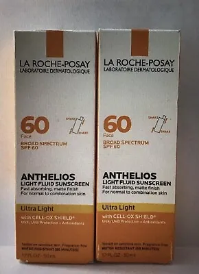 (2) La Roche Anthelios Ultra Light SPF 60 1.7 Fl Oz Free Shipping Exp 2025 • $34.99