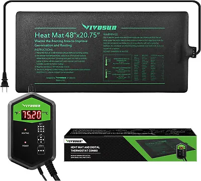 VIVOSUN 48”x20.75 Seedling Heat Mat With Thermostat Warmer Heating Pad For Plant • $59.99