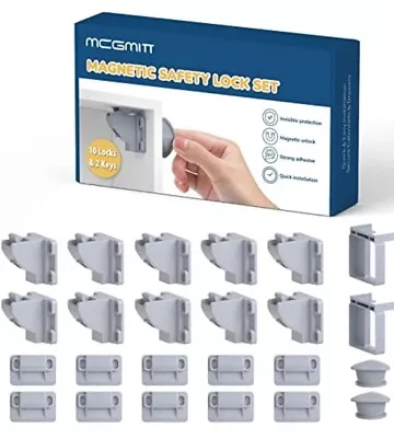 £14.50 • Buy Magnetic Child Safety Locks - Kitchen Cupboards Drawers | 10 Locks + 2 Keys Set