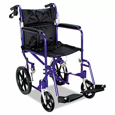 Medline MDS808210ABE 18x16  Aluminum Transport Chair - Blue • $120