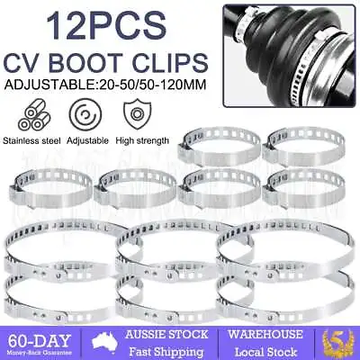 12X Adjustable CV Boot Joint Clamp Stainless Steel Clamps Clips 2 Size Universal • $8.15