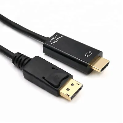 1m Displayport Dp To Hdmi Hd Gold Cable Lead Wire Display Monitor Pc Laptop • £4.99