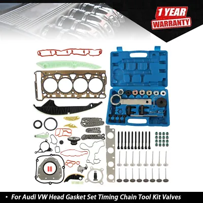 For 2008-15 Audi VW Head Gasket Set Timing Chain Tool Kit Valves TSI TFSI 2.0T • $152.46