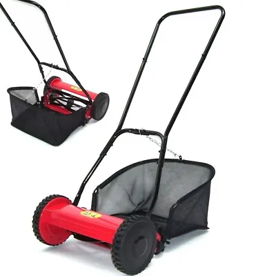 2 Pcs Cylinder Hand Push Lawn Mower 35cm Cutting Width 55921 Grass CollectionBag • £162.30