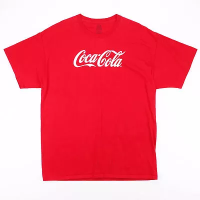 Vintage FRUIT OF THE LOOM Coca Cola Red 00s Short Sleeve T-Shirt Mens XL • £14.99