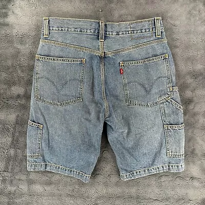 Levis Carpenter Shorts Mens 32 Blue Denim Workwear Medium Wash • $16.87