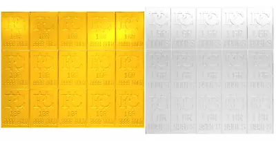 One Gram Of Silver And Gold Snap Bars Breaks Into 15 One GR Bars Gold Bullion • $209.81