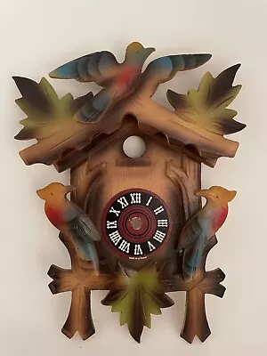 Vtg Cuckoo Clock Face Front Colorful Birds Leaves Wood Replacement Repair 9 X7  • $24.99