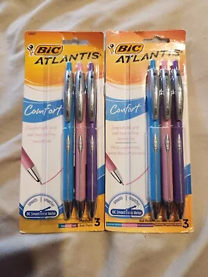 2X NEW 3 Pack BIC Retractable Ball Pen Medium Point Assorted Colors #19667 • $12.96