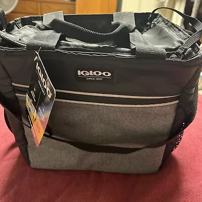 IGLOO 9 Can Mini City Cooler Lunch Tote Gray & Black Adjustable Strap New • $32