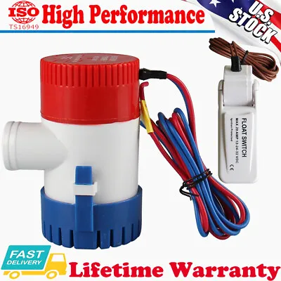 12V Bilge Pump 1100GPH Submersible Boat/Marine Water Pump KIT W/ Float Switch US • $32.89