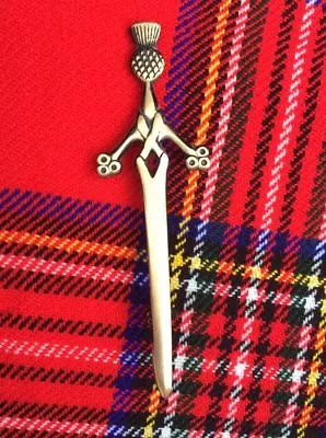 Scottish Highland Sword Kilt Pin In Brass Antique Finish 4  Kilt Pins • $7.99