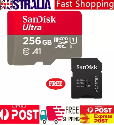 SanDisk Ultra Micro SD Card 256GB TF SDHC Class10 100MBs Camera Phone + Adapter • $35.50