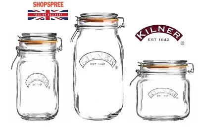 £11.99 • Buy Kilner Clip Top Round Preserving Jars For Airtight Food Storage,Pickles & Jam..