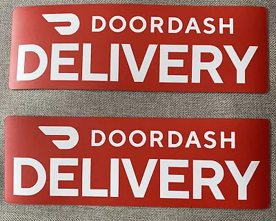 2 DoorDash Magnets Food Delivery Service Vehicle 4x12 Weather Resistant Red Sign • $20
