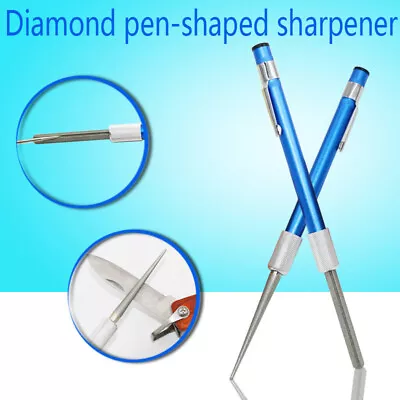 Knife Sharpener Portable Retractable Diamond Knife Sharpening Steel Rod Kitchen • $8.70