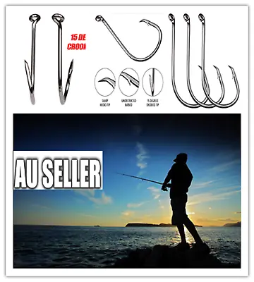 $11.99 • Buy Bulk 1/0 To 8/0, 50x 100x  Octopus Beak Suicide Fishing Black Sharpened  Hooks 