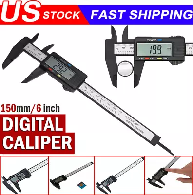 Digital Caliper 6  150mm Micrometer LCD Gauge Vernier Electronic Measuring Ruler • $6.79
