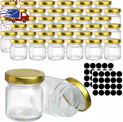 30 Pcs Small Glass Jars With Lids 1.5 Oz Mini Jam Jars Small Honey Jars • $44.09