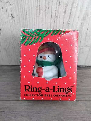 Snowman Ring-a-Lings Collector Bell Ornament Vintage With Box • $8