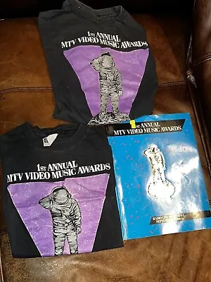 MTV 1984 1st Annual Video Music Awards Concert Program Book VMA  With 2 T-shirts • $300