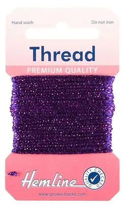 £1.79 • Buy Hemline Metallic Glitter Thread 1mm Thick 10M Shiny Embroidery Sewing All Colour