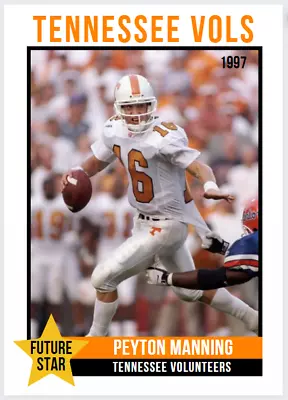 1997 Peyton Manning Future Stars College Rookie Card Tennessee Vols Football • $9.99