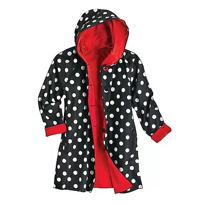 UbU Clothing Womens Polka Dot Raincoat -Hooded Reversible Jacket Women Rain Coat • $148.99