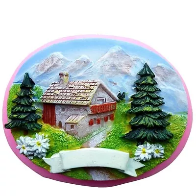 Country Landscape Silicone Mold Mountain Nature Resin Gypsum Ornament Cast Mould • $14.89