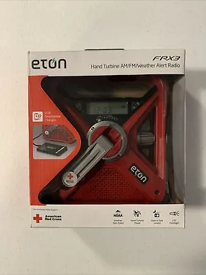 Eton Red Cross Emergency Weather Radio Battery & Hand Crank Power FRX3 Red • $29.99