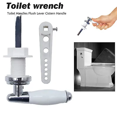 White Traditional Ceramic Bathroom Flush Cistern Lever Toilet Handle Replacement • £8.68