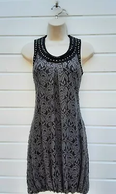 Lace Bubble Hem Mini Dressriver Islandstuds80s90's00'svintage Looksize 6 • £4.99