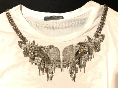 $149 • Buy Alexander McQueen Beaded Skull TShirt Size 44