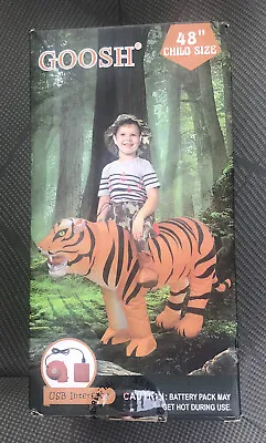 $29.99 • Buy GOOSH Inflatable Tiger Ride Costume For Child One Size 48” Unisex - Halloween