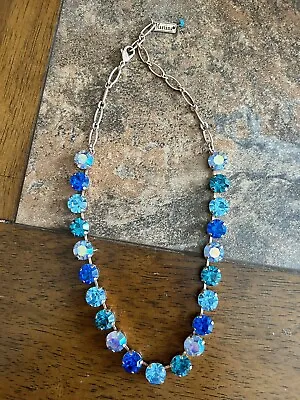 Mariana Handmade Swarovski Crystal Necklace - Beautiful Shades Of Blue • $125