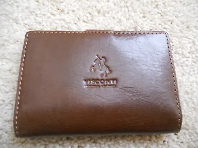 Visconti Leather Bifold Wallet ID Credit Card Holder Brown New Without Tags • $9.99