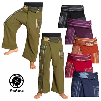 PANASIAM Thai Fisherman Pants | 100% Cotton | Wrap Pants Yoga Tai Chi | FAIR • $30.70