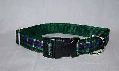 Mackenzie Tartan Green Scottish Dog Collar Or Set Handmade In Scotland S M Or L • £7.49