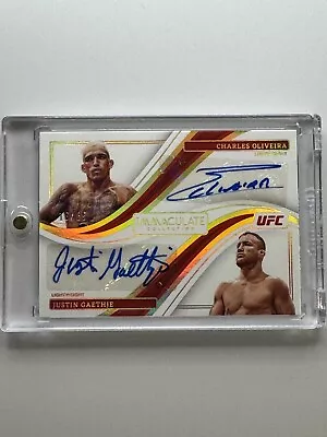 2023 Panini Immaculate Ufc Dual Auto Charles Oliveira Justin Gaethje /25 • $250