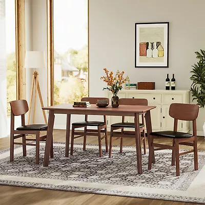 5 Piece Dining Set Table And 4 Upholstered Chairs Kitchen Breakfast Furniture US • $484.99