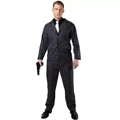 Mens Gangster Costume 1920s Authentic Pinstripe Suit Mobster Shelby Fancy Dress • £23.49