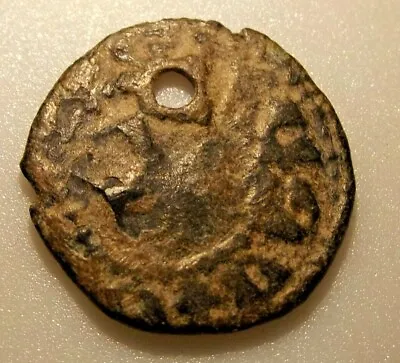 CYPRUS MEDIEVAL1300 / 1400s. AD CRUSADER  BRONZE COIN / LION Of CYPRUS 16.49mm • $15