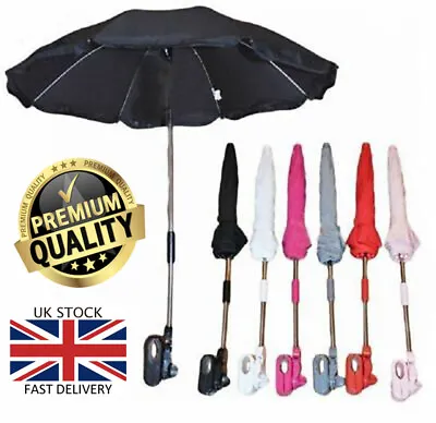 New Baby Pesci Universal Sun Rain Umbrella Pram Pushchair Canopy Parasol Shade • £14.99