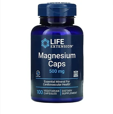 Life Extension Magnesium Caps 500mg Heart Health Supplement 100 Veggies Caps • £15