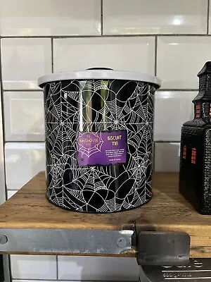 Tkmaxx Halloween Black Bake House Spiderweb Cobweb Biscuits Treat Tin • £25