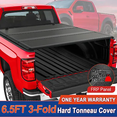 6.5/6.6FT 3-Fold Hard Solid Truck Bed FRP Tonneau Cover For 2004-2014 Ford F-150 • $415.96