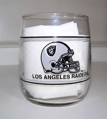Vintage  LOS ANGELES RAIDERS 3-3/4” Drinking Glass NFL Stemless  12oz Tumbler • $16.95